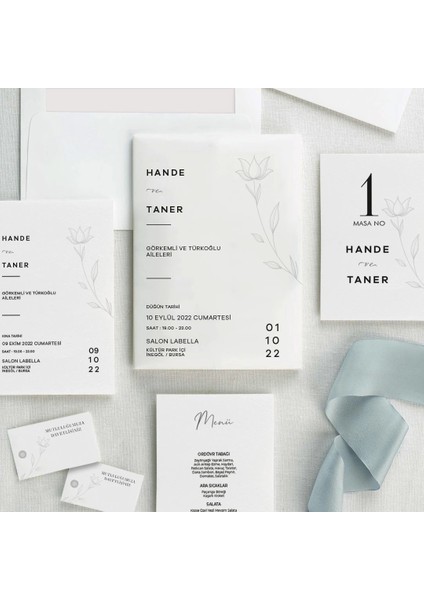 Leylak Şeffaf Zarflı Düğün Davetiyesi fiyatları