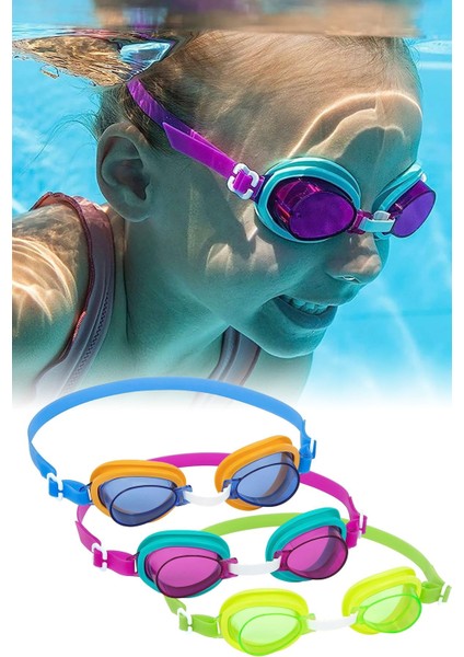 Çocuk Deniz Gözlüğü Renkli Lens ve Ayarlanabilir Kayışlı, Eğlenceli Yüzme ı