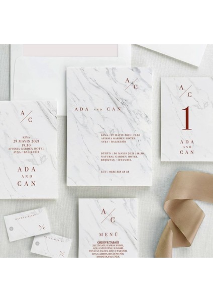 Grey Şeffaf Zarflı Düğün Davetiyesi modelleri