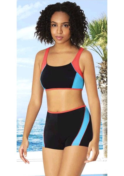 Şortlu Yüzücü Bikini Takımı Siyah fiyatları