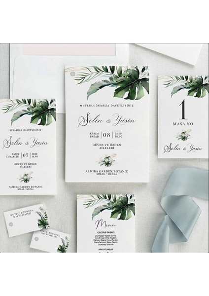 Viridis Zarfsız Isimlikli Düğün Davetiyesi fiyatları