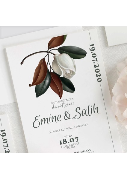 Pure Zarfsız Düğün Davetiyesi