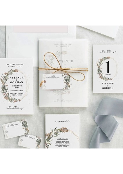 Işıltı Şeffaf Zarflı Düğün Davetiyesi