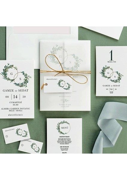 Evren Şeffaf Zarflı Düğün Davetiyesi