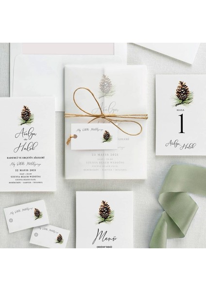 Soft Şeffaf Zarflı Düğün Davetiyesi