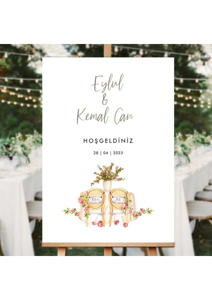 Düş Bahçesi Düğün Salonu Karşılama Panosu