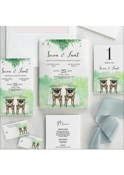 Luna Zarfsız Isimlikli Düğün Davetiyesi fiyatları