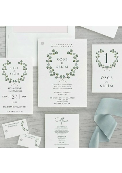 Su Zarfsız Isimlikli Düğün Davetiyesi fiyatları