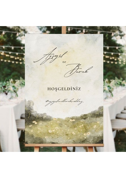 Sonbahar Düğün Salonu Karşılama Panosu