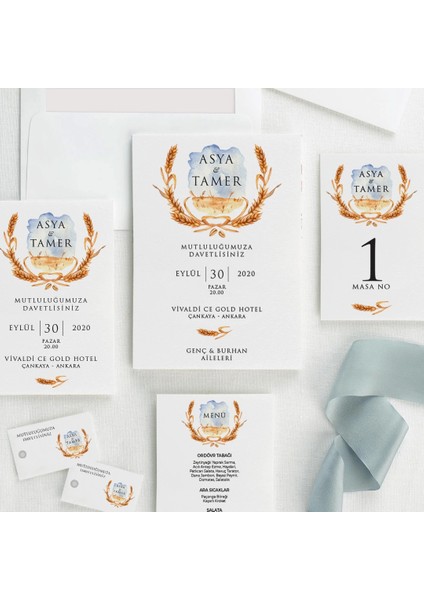 Başak Zarfsız Düğün Davetiyesi fiyatları