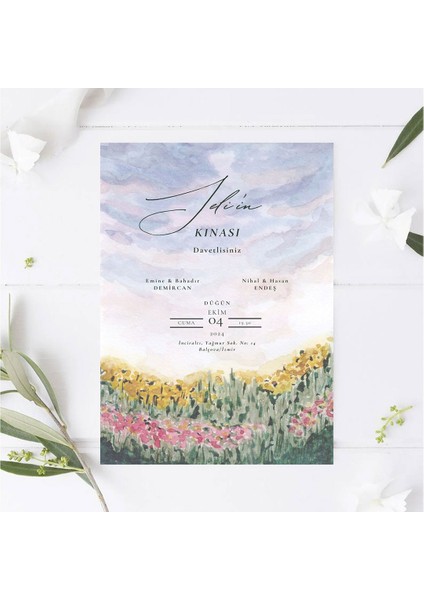 Autumn Watercolor Kına Kartı