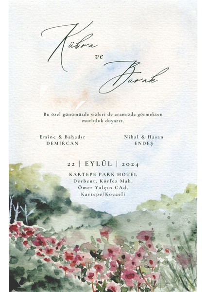 Nature's Elegance Dıjıtal Düğün Davetiyesi