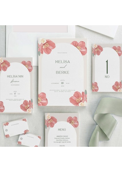 Leylak Büyüsü Şeffaf Zarflı Düğün Davetiyesi modelleri