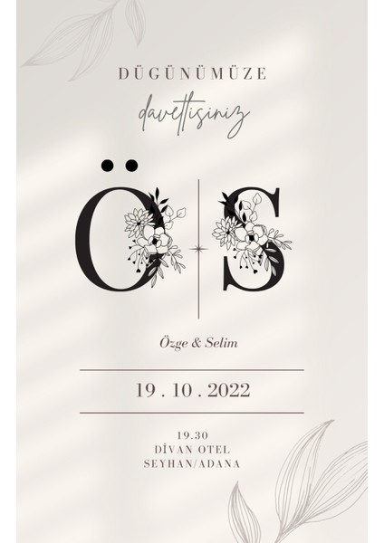 Zarafet Dıjıtal Düğün Davetiyesi