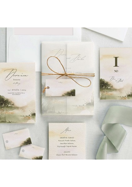 Orıental Dream Şeffaf Zarflı Düğün Davetiyesi