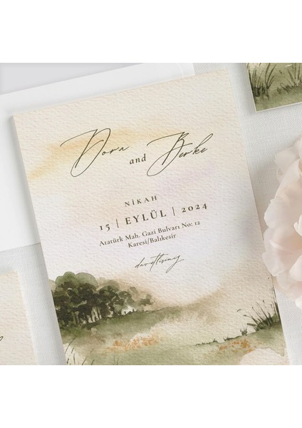 Orıental Dream Şeffaf Zarflı Düğün Davetiyesi fiyatları