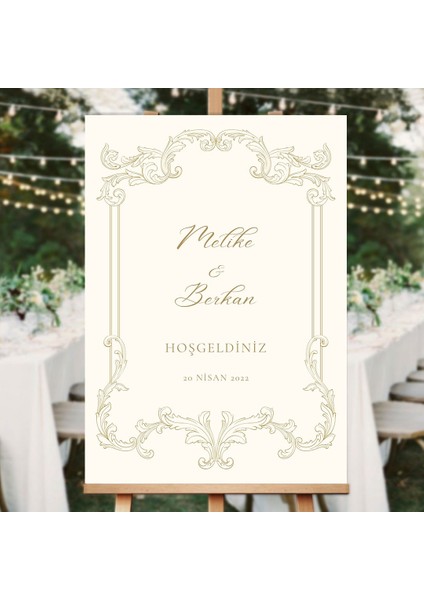 Nostalji Düğün Salonu Karşılama Panosu