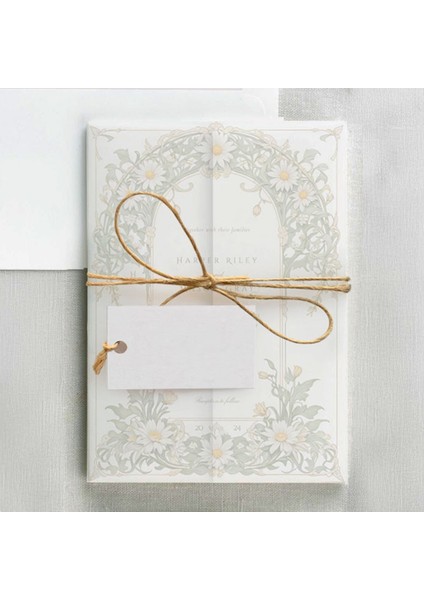 Pure Elegance Şeffaf Zarflı Düğün Davetiyesi fiyatları