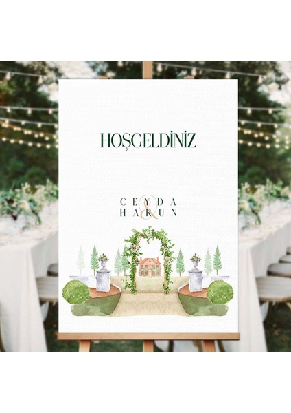 Çıçek Bahçesi Düğün Salonu Karşılama Panosu