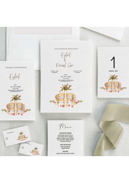 Düş Bahçesi Şeffaf Zarflı Düğün Davetiyesi fiyatları