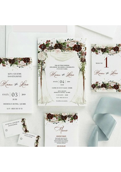 Karmen Zarfsız Düğün Davetiyesi fiyatları