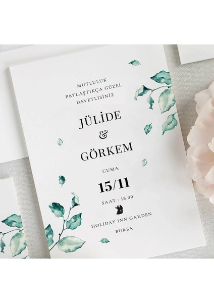 Okyanus Zarfsız Düğün Davetiyesi