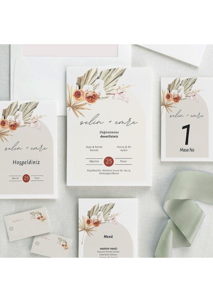 Özgün Şeffaf Zarflı Düğün Davetiyesi modelleri