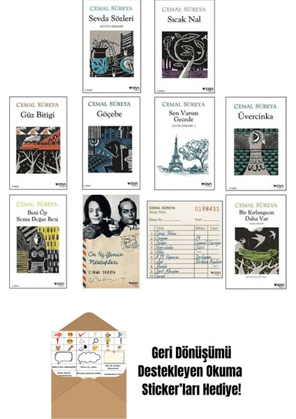 Cemal Süreya 10 Kitap Set + Okuma Sticker'ları