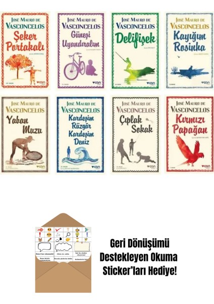 Jose Mauro De Vasconcelos 8 Kitap Set + Okuma Sticker'ları