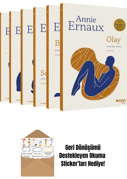 Annie Ernaux Seti (7 Kitap) + Okuma Sticker'ları