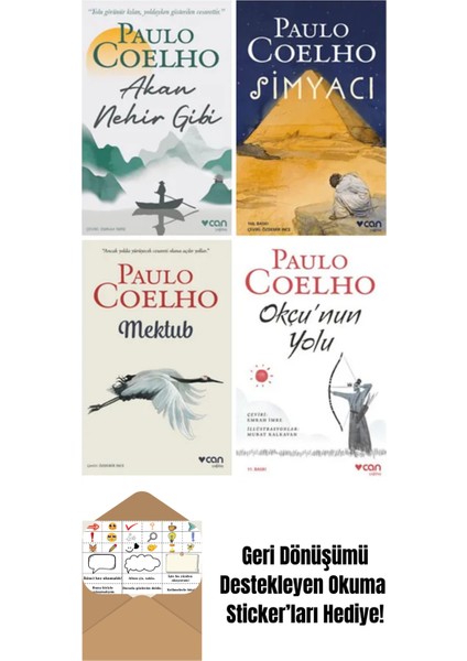 4 Kitap Set Paulo Coelho + Okuma Sticker'ları