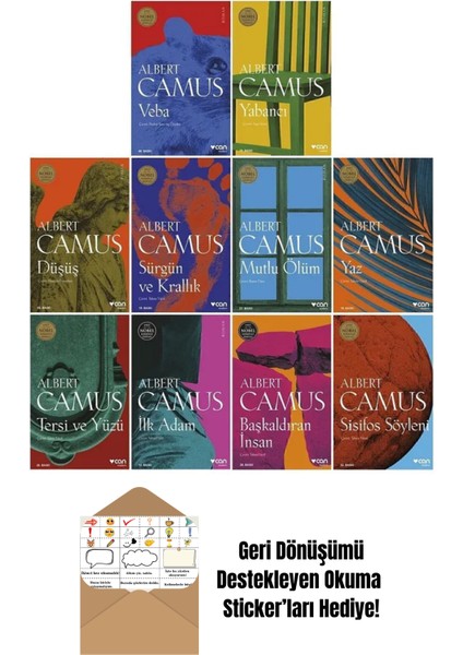 Albert Camus 10 Kitap Set + Okuma Sticker'ları