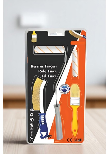 Boyama Seti - Kestirme Fırça -10CM Rulo Fırça - Yedek Rulo- Tel Fırça 721857