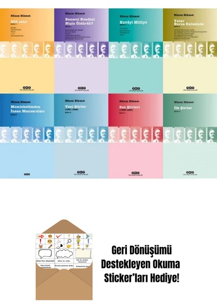 Nazım Hikmet Bütün Şiirleri 8 Kitap Set + Okuma Sticker'ları
