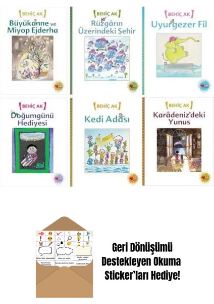 Behiç Ak Resimli Hikaye Kitapları 6 Kitap Set + Okuma Sticker'ları