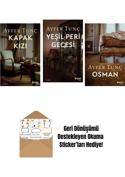 Kapak Kızı / Yeşil Peri Gecesi / Osman - Ayfer Tunç 3 Kitap Set + Okuma Sticker'ları