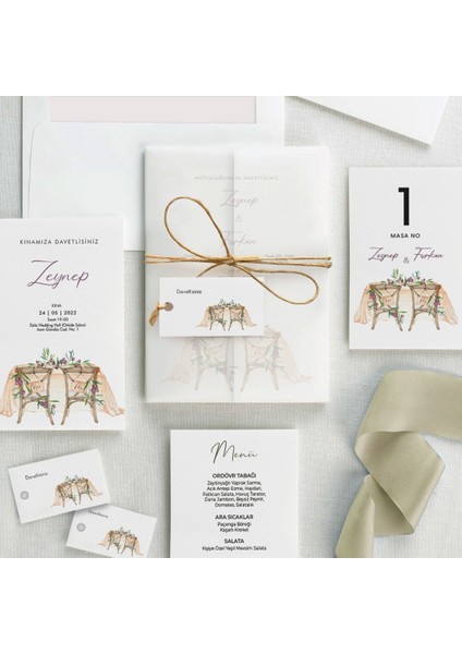 Efsunlu Şeffaf Zarflı Düğün Davetiyesi