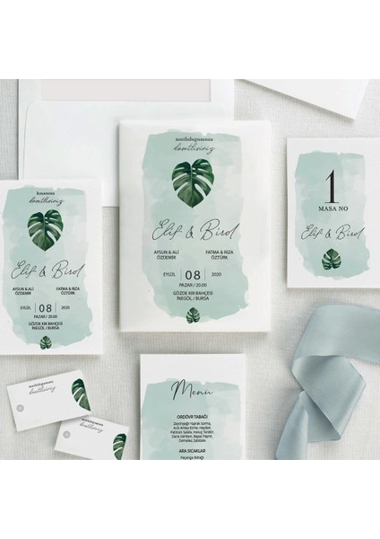 Lotus Zarfsız Düğün Davetiyesi fiyatları