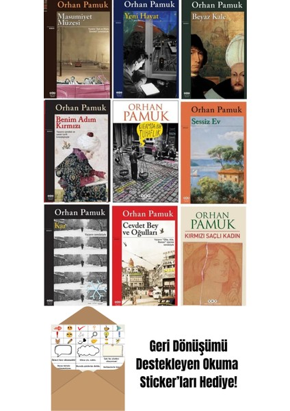 Orhan Pamuk Seti 9 Kitap + Okuma Sticker'ları