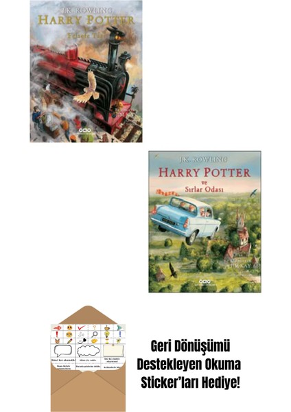 Harry Potter Felsefe Taşı Sırlar Odası Özel Baskılar 2'li Set + Okuma Sticker'ları