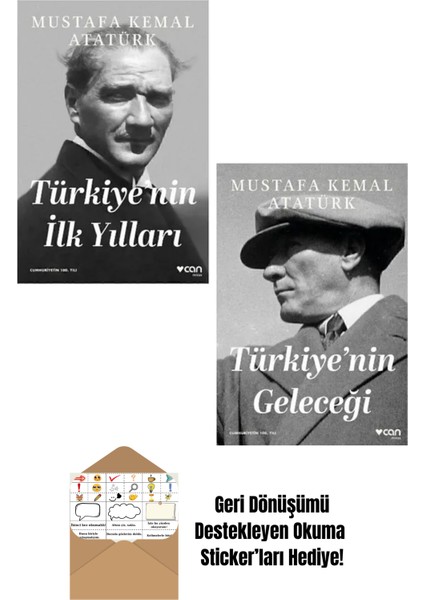 Türkiye'nin Ilk Yılları + Türkiye'nin Geleceği 2 Kitap Set + Okuma Sticker'ları