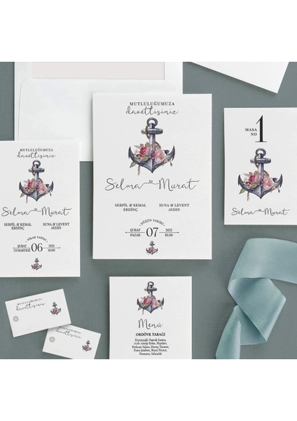 Deniz Zarfsız Düğün Davetiyesi fiyatları