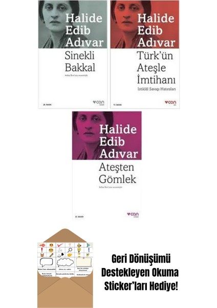 Halide Edib Adıvar - 3 Kitap Set + Okuma Sticker'ları