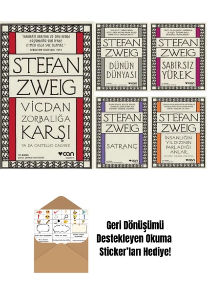 Stefan Zweig 5 Kitap Set + Okuma Sticker'ları