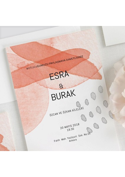 Desıgn Şeffaf Zarflı Düğün Davetiyesi fiyatları