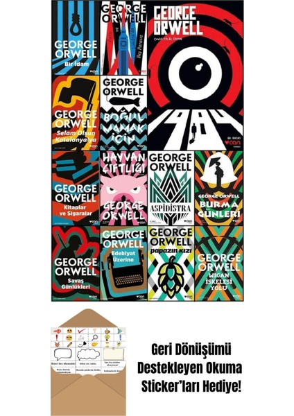 George Orwell 13 Kitap Set + Okuma Sticker'ları