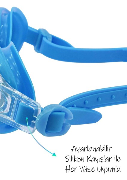 4'lü Yüzücü Gözlüğü Seti, Ayarlanabilir, Kulak ve Burun Tıkaçlı, Siyah Renk modelleri