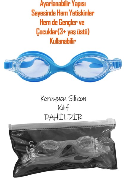 4'lü Yüzücü Gözlüğü Seti, Ayarlanabilir, Kulak ve Burun Tıkaçlı, Siyah Renk indirimleri