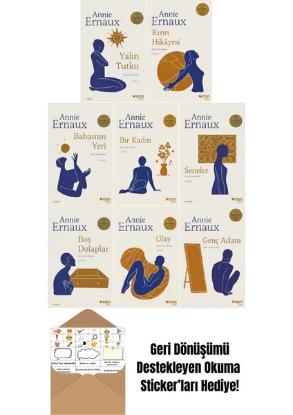 Annie Ernaux 8 Kitap Set + Okuma Sticker'ları