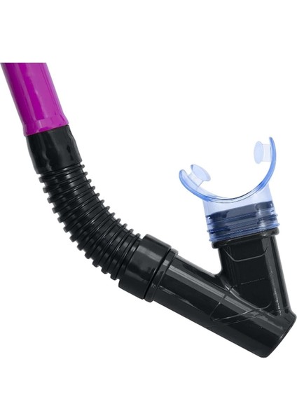 Çocuk Yüzücü Gözlüğü ve Şnorkel Maske Seti, 7- 14 Yaş, Mor Siyah